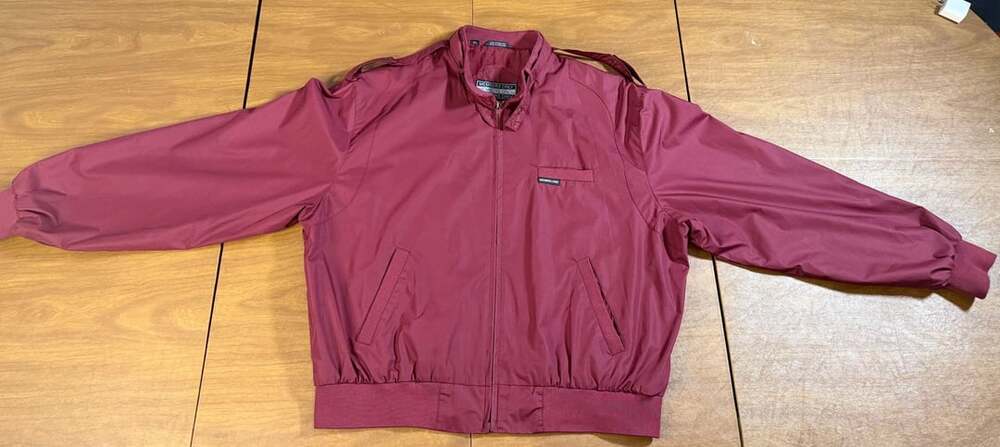 Members Only Iconic Racer Jacket Size XL Burgundy Vintage Bomber